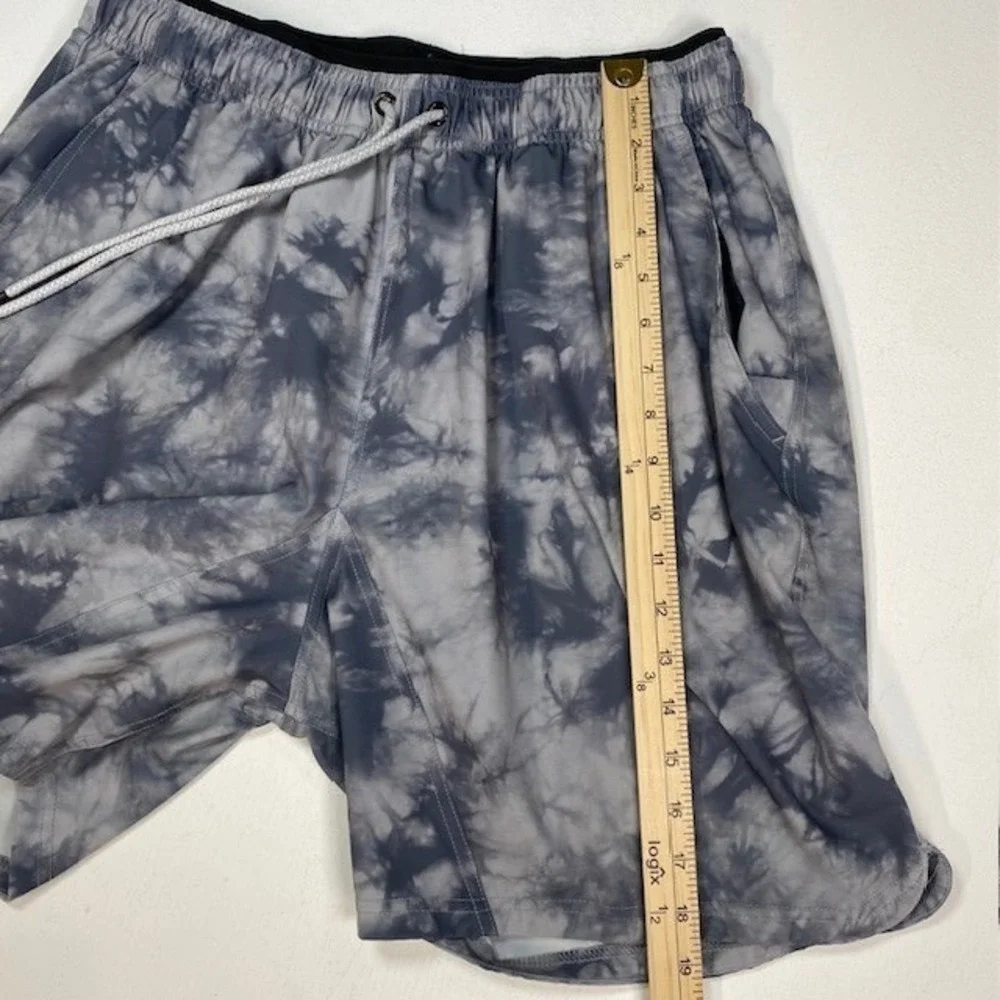 BYLT Premium Basics Active Shorts Mens XXL Grey‎ Tie Dye Lined Athletic Pockets